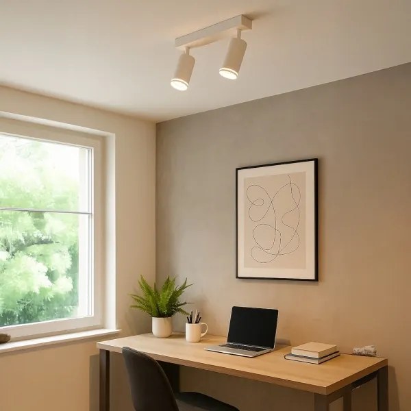 Faretto PIPE 2xGU10/10W/230V bianco