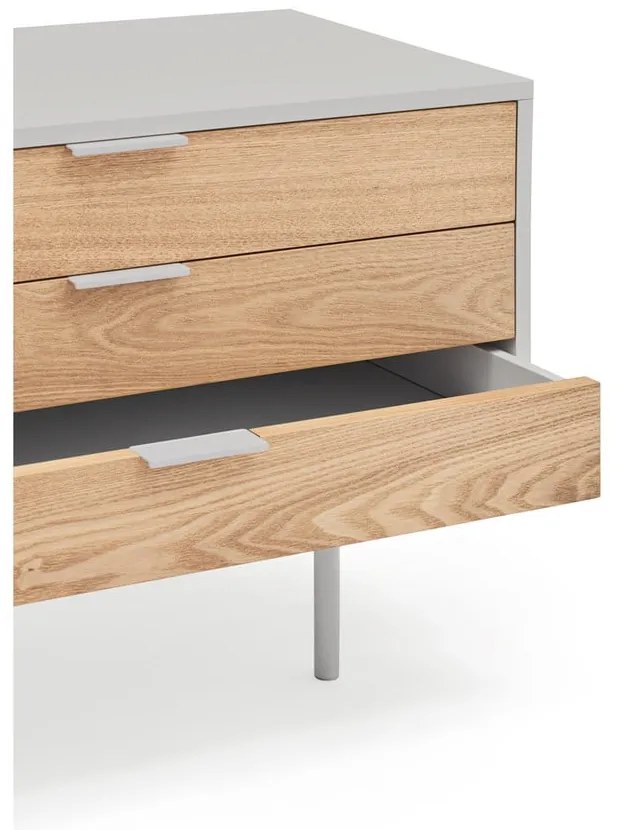 Mobile TV grigio-color legno naturale effetto rovere 180x52 cm Sierra - Teulat