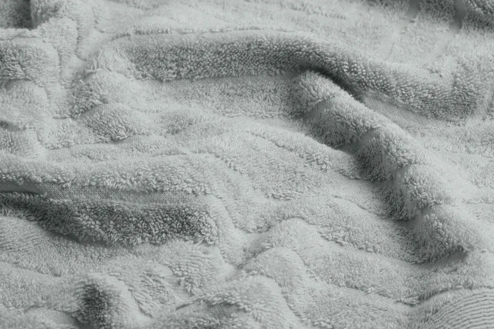 Set di asciugamani per viso e corpo tipo terry grigio chiaro in cotone 2 pz – Foutastic