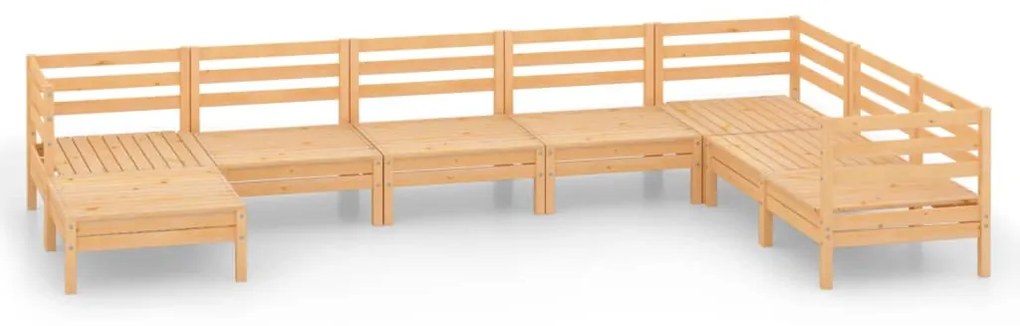 Set salotto da giardino 8 pz in legno massello di pino