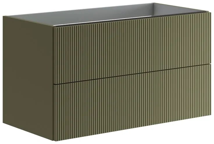 Base per mobile bagno Opera 2 cassetti P 46 x L 89.5 x H 50 cm laccato opaco verde salvia