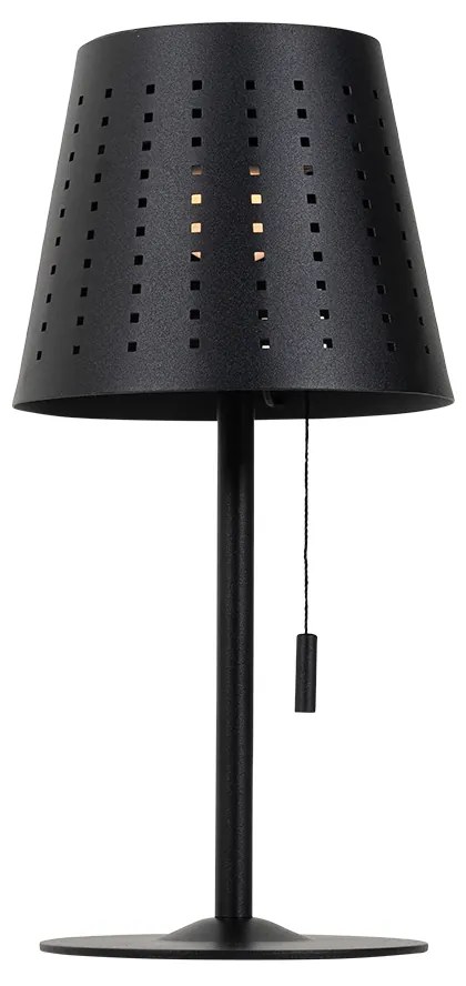 Set di 2 lampade da tavolo nere incl. LED ricaricabile e solare dimmerabile a 3 livelli - Ferre