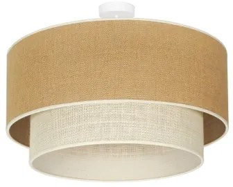 Duolla - Lampadario a plafone YUTE BOHO 3xE27/15W/230V diametro 60 cm marrone/color crema