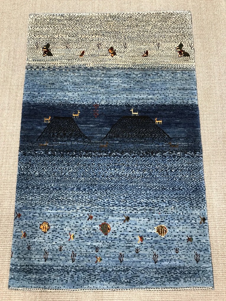 Loribaft Tappeto persiano 130x80 Blu (Iran) Annodato A Mano