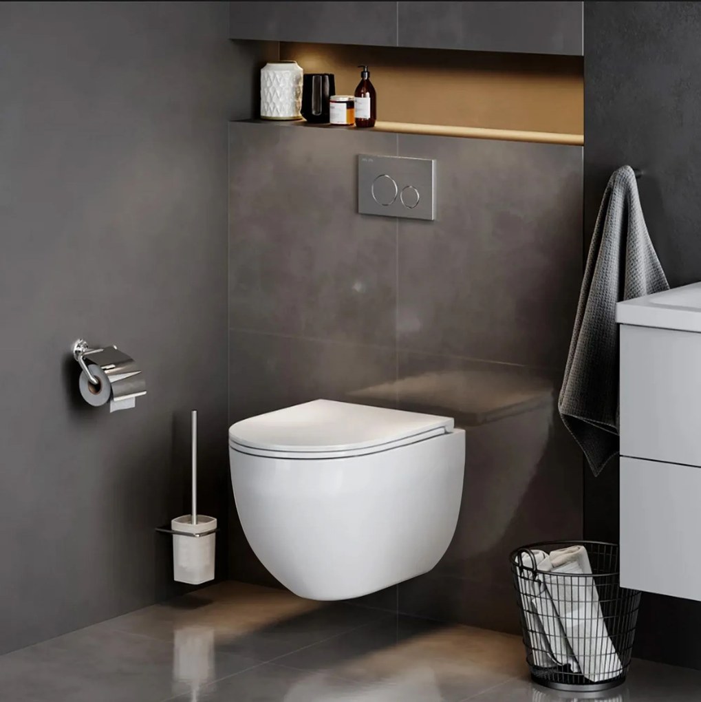 Vaso WC sospeso Rea Carlo Mini Tornado Rimless Flat Pro