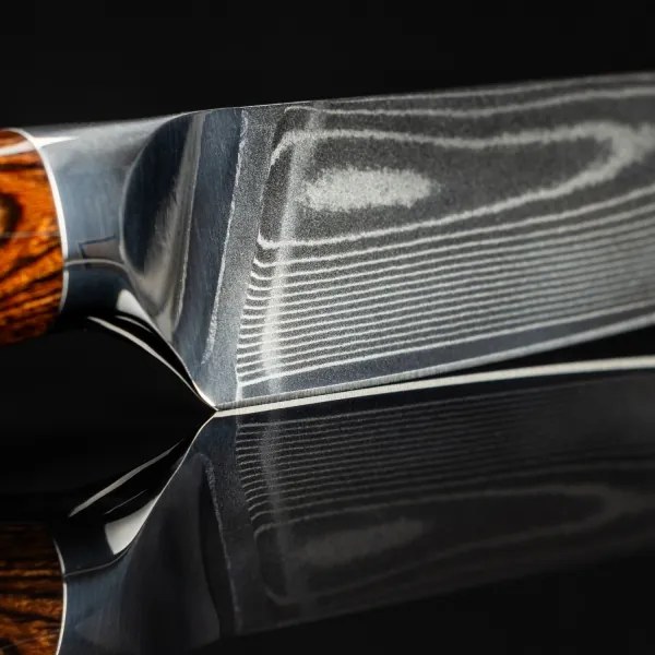 Gudaro - Coltello da chef in acciaio damasco FENG 8", 67 strati d'acciaio, lunghezza 20 cm