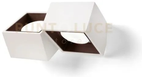 Nasso applique a parete 2 luci attacco gx53 biemissiva quadrata bro...