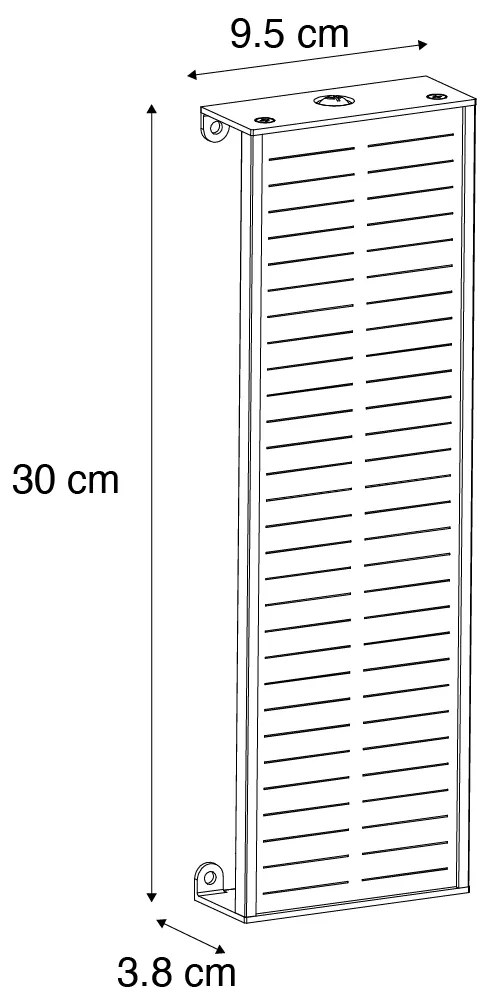 Lampada da parete per esterni nera 30 cm con LED a 4 livelli di dimmeraggio con solare - Serena