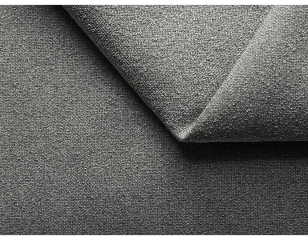 Divano angolare componibile grigio con rivestimento in bouclé Ailani – Makamii