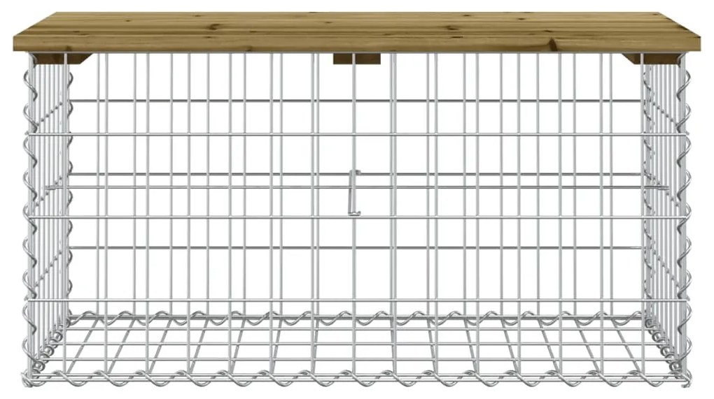 Panca da giardino design gabbione 83x44x42 cm pino impregnato