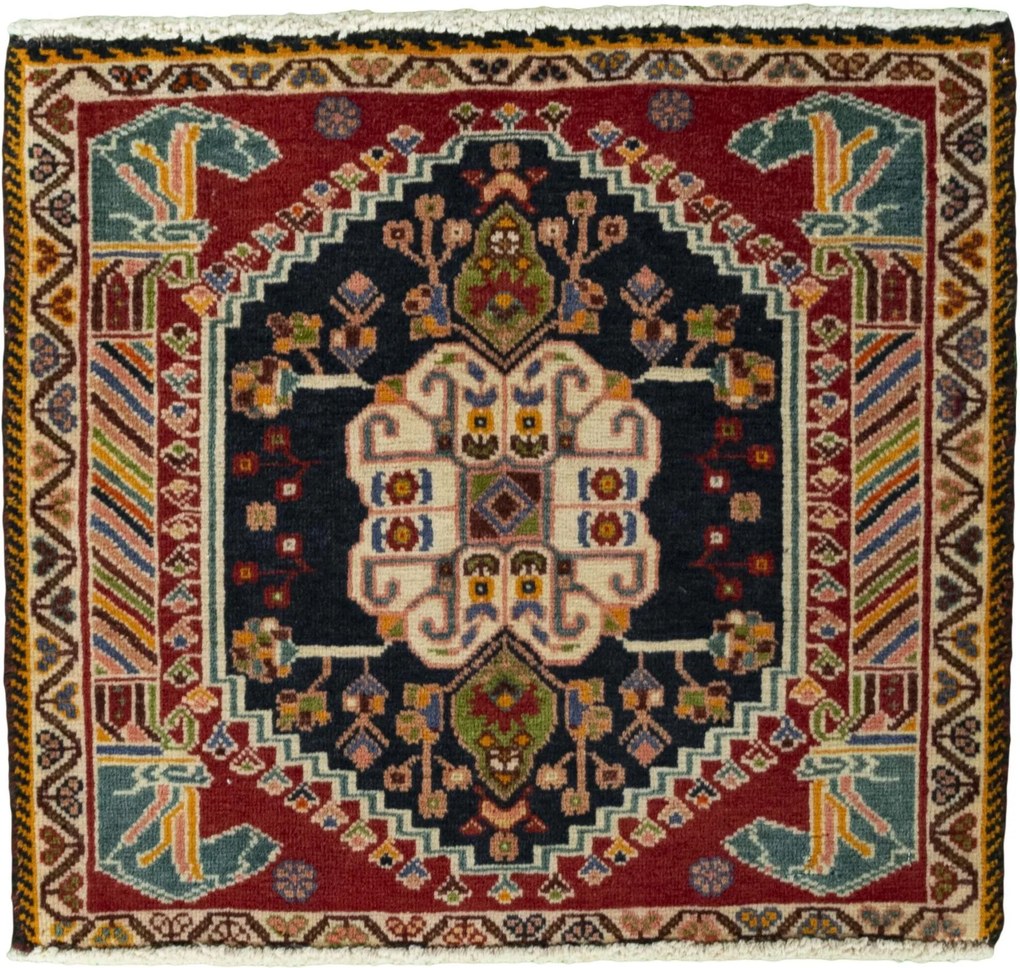 Shiraz Tappeto persiano 60 x 60 Rosso (Iran) Annodato A Mano