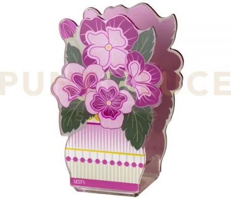 Mini profumatore primula  in cristallo acrilico decorato fuxia frag...