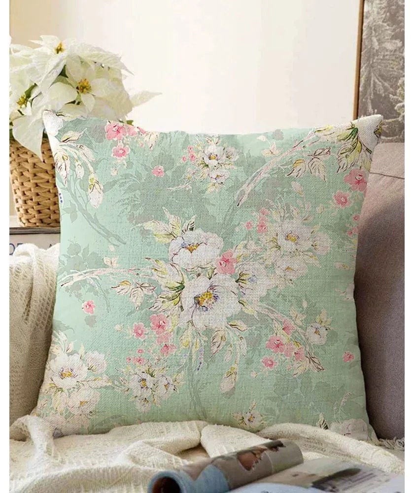 Federa verde in misto cotone Blossom, 55 x 55 cm - Minimalist Cushion Covers