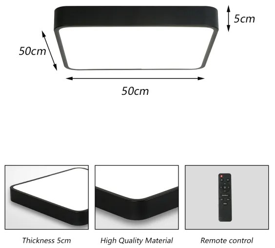 Brilagi - Lampada dimmerabile POOL SQUARE LED/48W/230V 3000-6000K 50x50 cm nera+DO