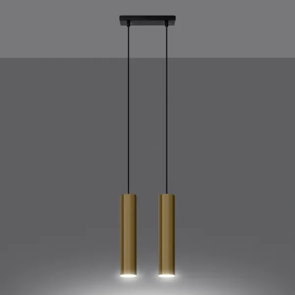 Sollux SL.1241 - Lampadario a sospensione con filo LAGOS 2xGU10/10W/230V oro