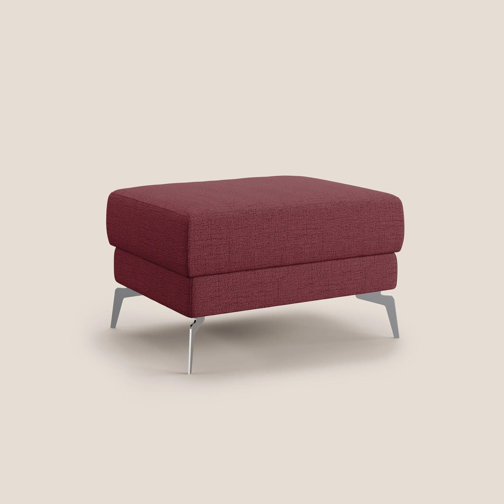 Star Pouf con piedini alti in tessuto impermeabile fiammato T03 rosso