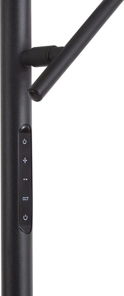 Lampada da terra moderna nera con LED dimmerabile - Divana