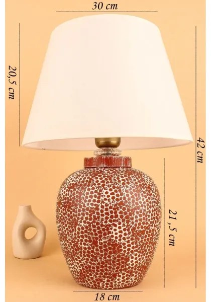 Lampada da tavolo RAMZES 1xE27/40W/230V crema/rosso