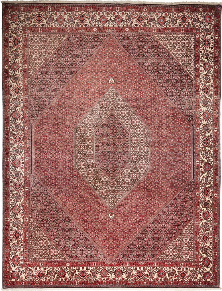 Bidjar Tappeto persiano 390 x 300 Rosso (Iran) Annodato A Mano