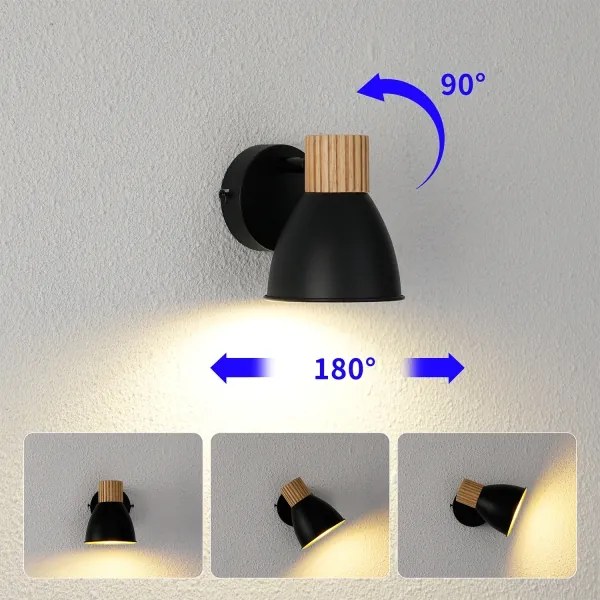 Brilagi - Faretto da parete ODENSE 1xE14/10W/230V legno/nero