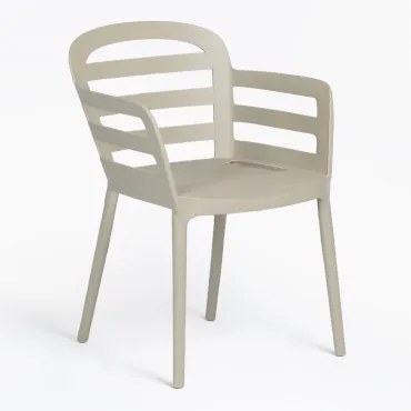 Sedia da Giardino Impilabile con Braccioli Gerum Grigio Talpa Chiaro - Sklum