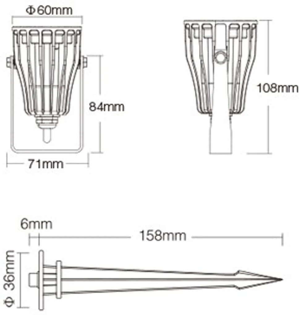 Faretto LED a Picchetto 6W RGB+CCT IP66 Sinc. Aut. WiFi - Mi-Light Colore RGB+CCT