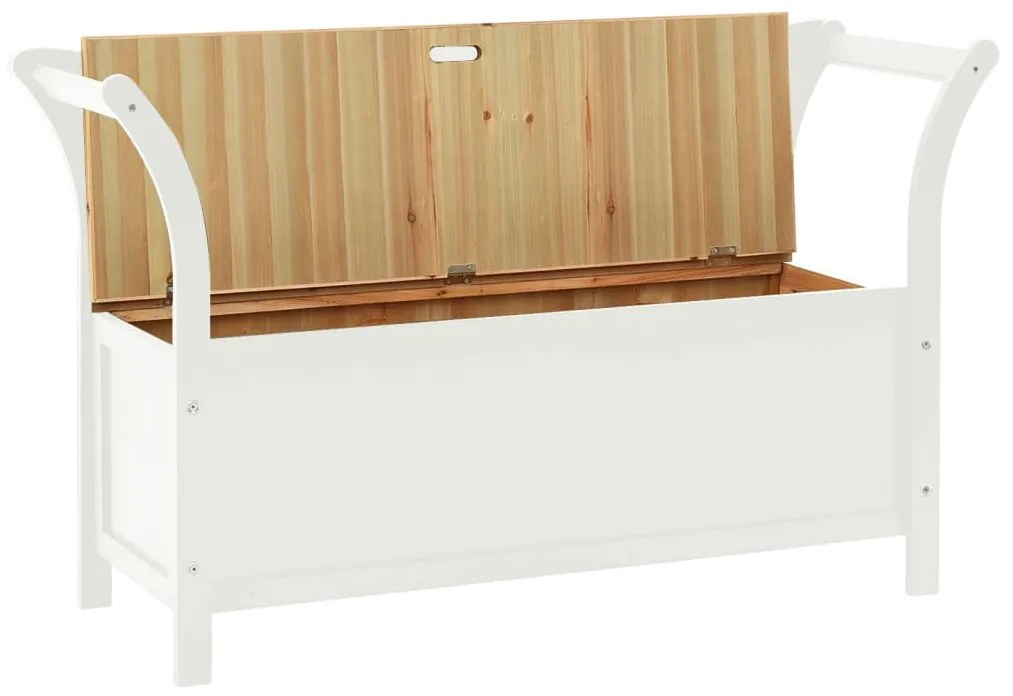 Panca bianca 107x45x75,5 cm legno massello di abete