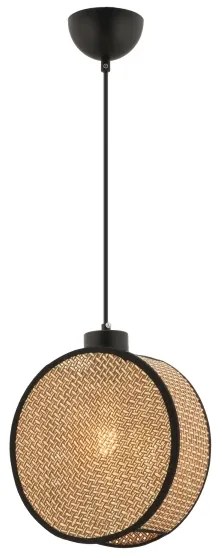 Lampadario a sospensione con cavo DRUM 1xE27/60W/230V marrone/nero