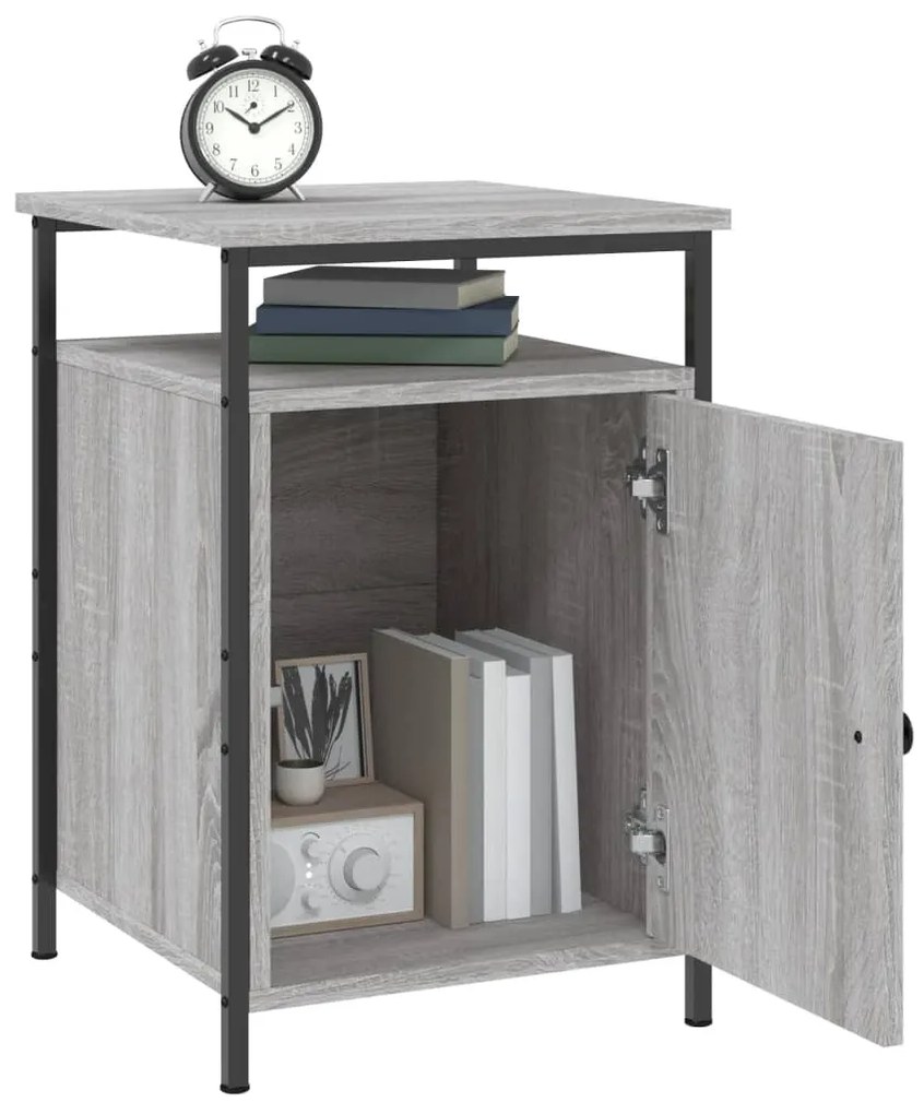 Comodini 2 pz Grigio Sonoma 40x42x60 cm in Legno Multistrato