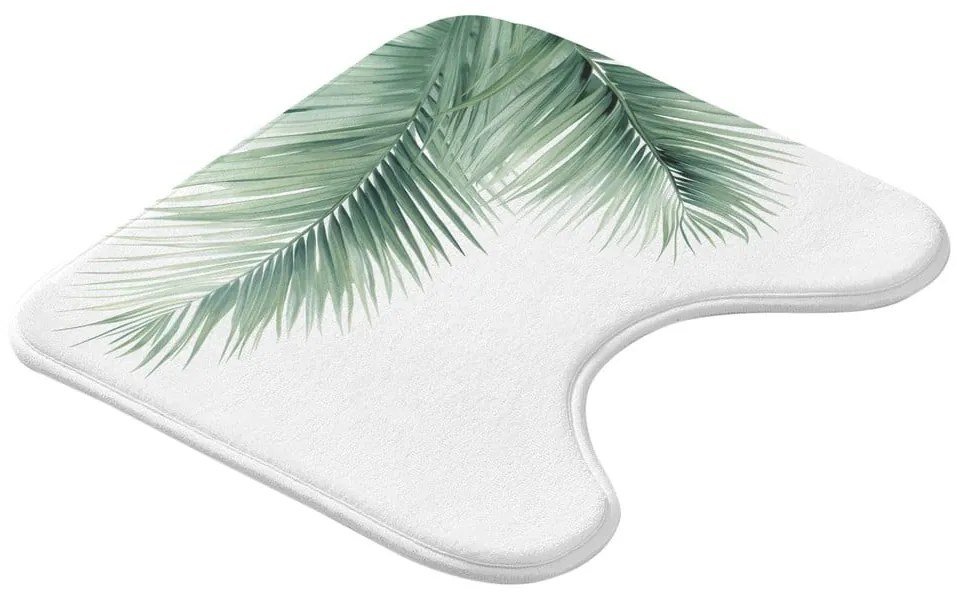 Tappetino per il bagno bianco e verde per WC 45x45 cm Havane – douceur d'intérieur