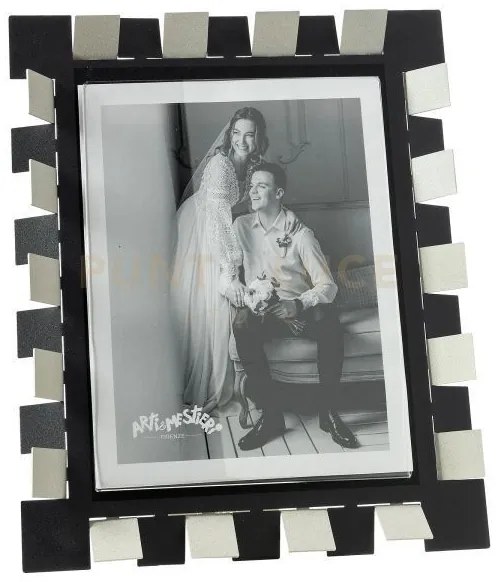 Portafoto di design vertigo maxi avorio ,nero in ferro e polimetilm...