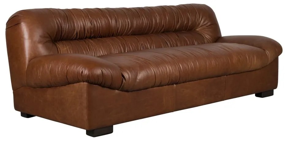 Divano marrone con rivestimento in pelle 214 cm Douglas – Dutchbone