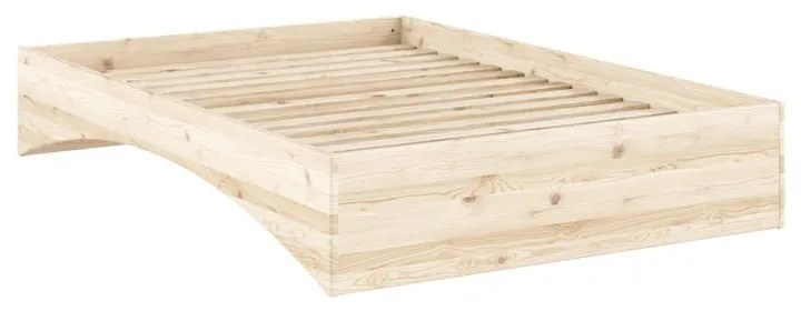 Letto matrimoniale di colore naturale in pino massiccio senza testiera 140x200 cm Orbit – Karup Design