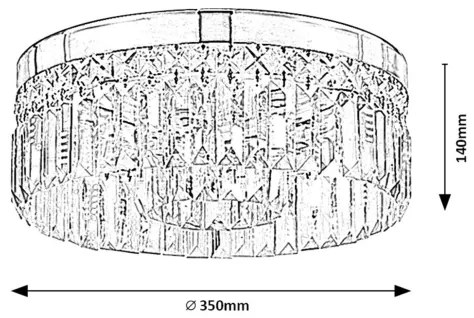 Rabalux 75036 - Plafoniera da bagno SYBIL 6xG9/28W/230V IP44