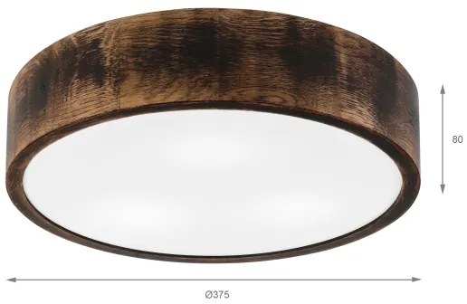 Plafoniera bagno OAK SMOKY 3xE27/15W/230V IP54 Ø37,5 cm rovere/marrone