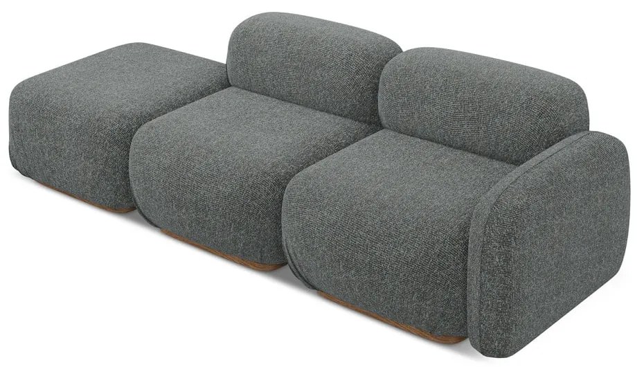 Chaise lounge componibile grigia (con penisola a destra) Ailani – Makamii