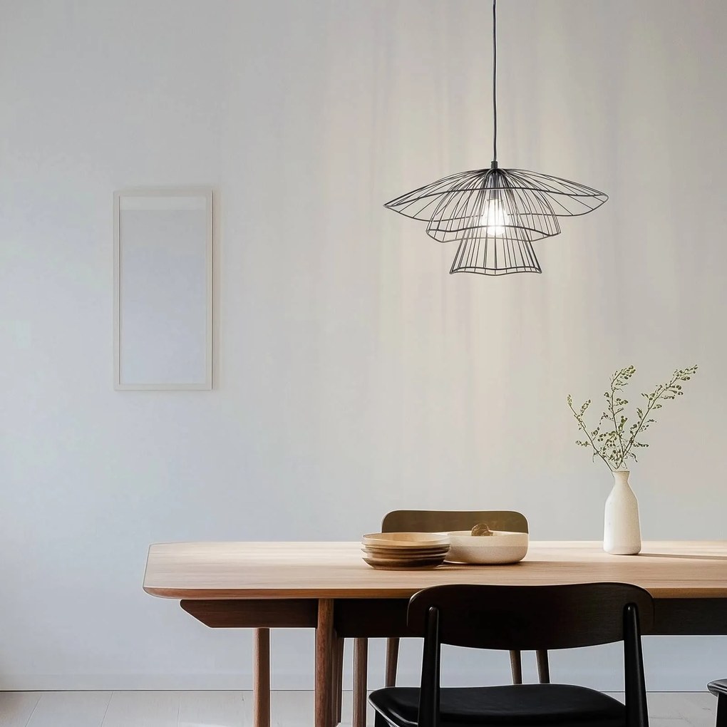 Opviq Lampada a sospensione Tel 6504, nera, ferro, Ø 50 cm