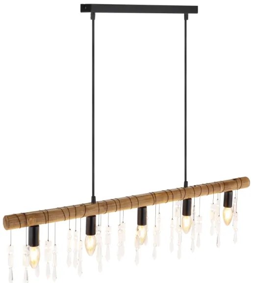 Globo 15532-5H - Lampada a sospensione con cavo KIRA 5xE14/40W/230V nero/marrone