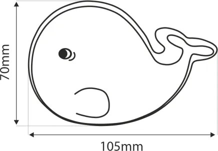 Lampada notturna LED per bambini LED/0,5W/230V balena