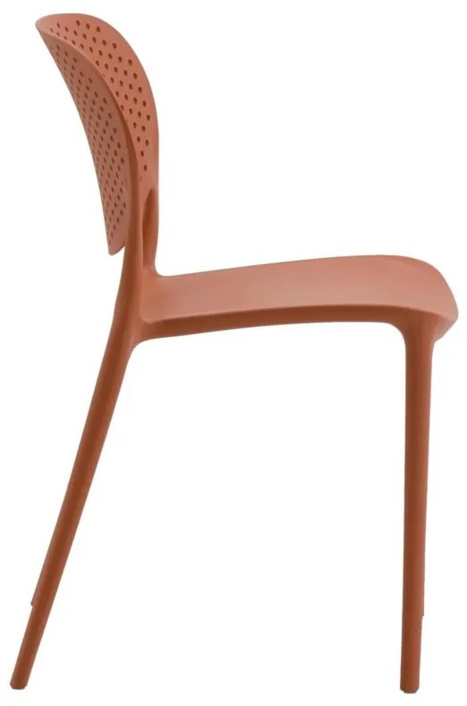 Set di sedie MAIORCA in polipropilene terracotta, impilabili