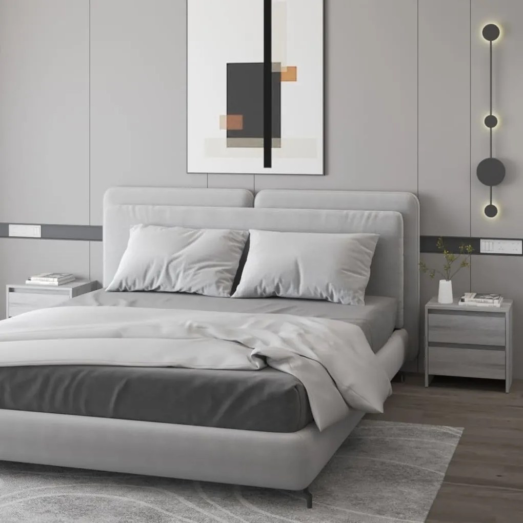 Comodini 2 Pz Grigio Sonoma 45x34,5x44,5 Cm İn Truciolato /