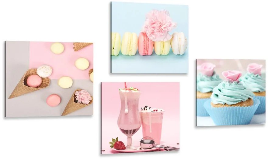 Set di quadri – Dolce prelibatezza con bevanda