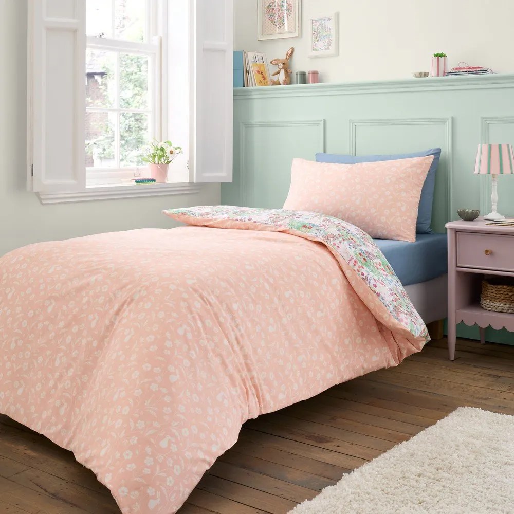 Set copripiumino e federa da bambini in cotone per letto matrimoniale 3 pezzi 200x200 cm Meadow Bunnies – Belle &amp; Boo