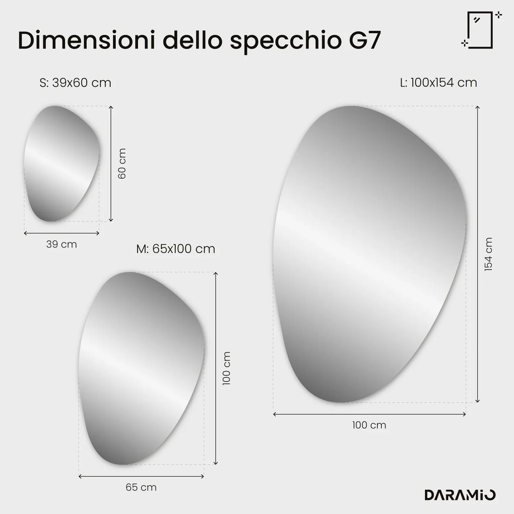 Specchio asimmetrico con luce LED G7