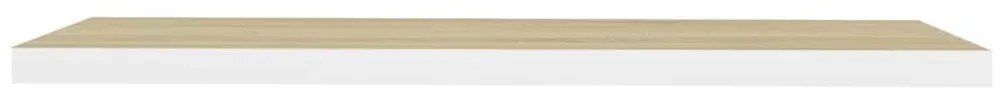Scaffali a parete 4 pz rovere e bianco 90x23,5x3,8 cm in mdf