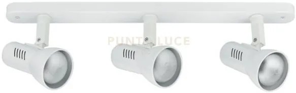 Spot carrera bianco 3 luci attacco e27 39x37x18,7cm in metallo orie...