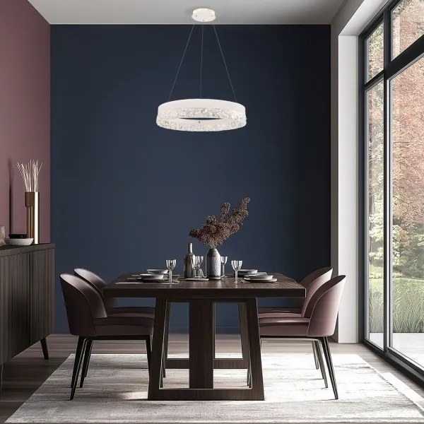 Lampadario sospeso con cavo FROZI LED/32W/230V, Ø 50 cm, bianco