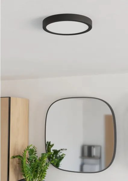 Eglo 901325 - Plafoniera LED per bagno FUEVA LED/11,5W/230V Ø21,1cm IP44 nero