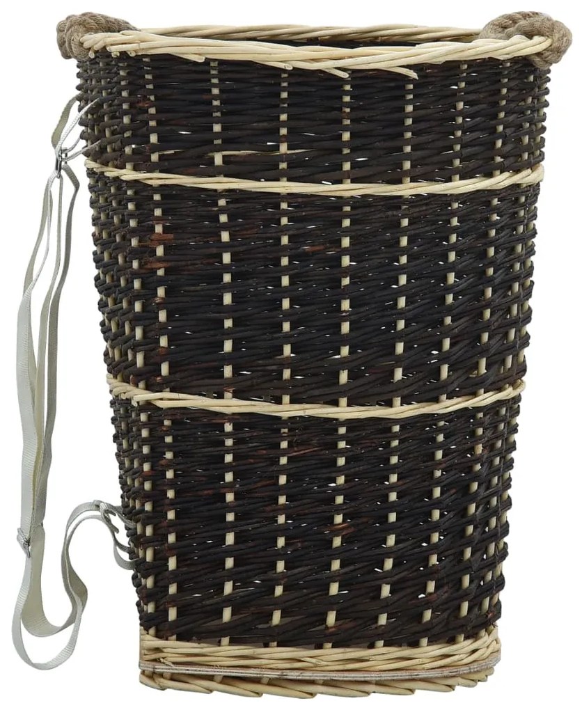 Cesta Per Legna Con Spallacci 50x44x58cm Salice Naturale /