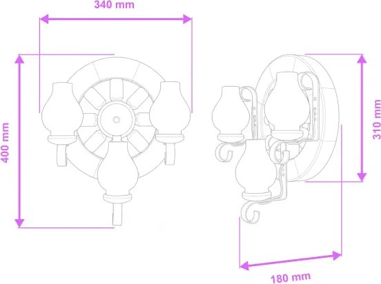 Brilagi - Applique ROATA APLICA 3xE14/40W/230V faggio